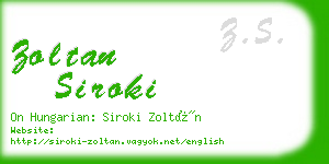 zoltan siroki business card